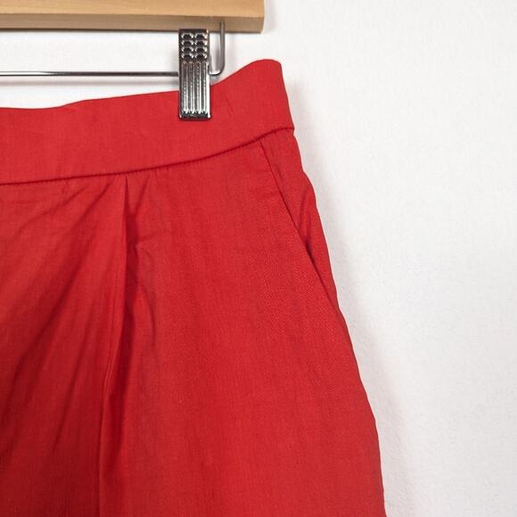 NWT Theory Poppy Stretch Linen Pleated Pull-On Shorts Size L - Picture 4 of 9